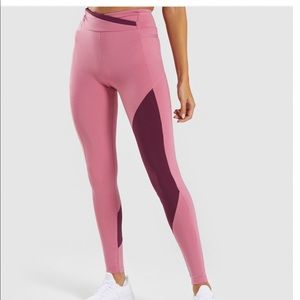 ASYMMETRIC LEGGINGS DUSKY PINK/DARK RUBY